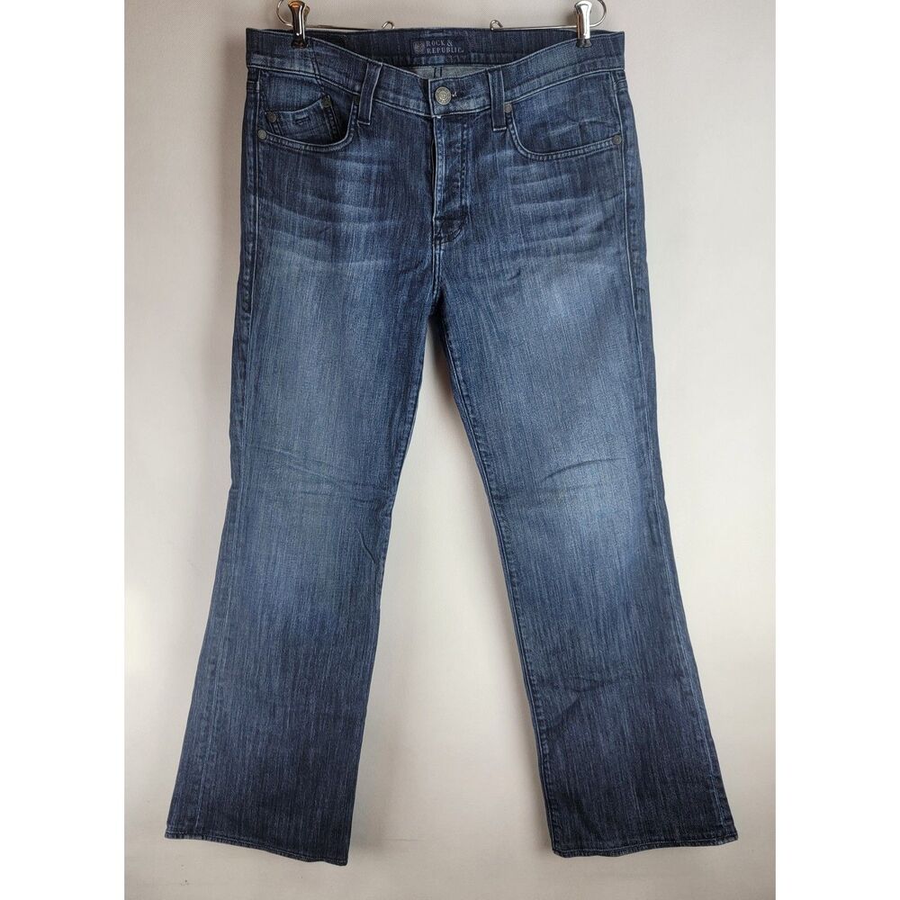 Rock & Republic Womens Size 36 Blue Bootcut Medium Wash Jeans